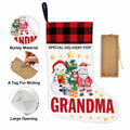TSUYAWU Grandma Christmas Stocking Snowman Xmas Decoration 18x12 Inch by Deal US