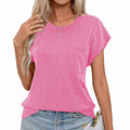levaca Womens Ribbed Cap Sleeve Crewneck Tee Black Size L by Deal US
