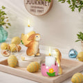 AMOYYT Easter Bunny Figurines 3.5in Resin Candle Holder Table Decor 2Pcs by Deal US