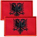 Bluyellow Albania Flag Embroidered Patch 2 Pcs 2x3 Inches Tactical Hook Loop by Deal US