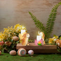 AMOYYT Easter Bunny Figurines 3.5in Resin Candle Holder Table Decor 2Pcs by Deal US