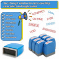 YIEMI Self-Inking Office Stamp Blue Red Ink Clear Crisp Impressions by Deal US