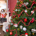 Jutom 2 Pack 6 Yards Burlap Christmas Garland with Jingle Bells Red Black by Deal US