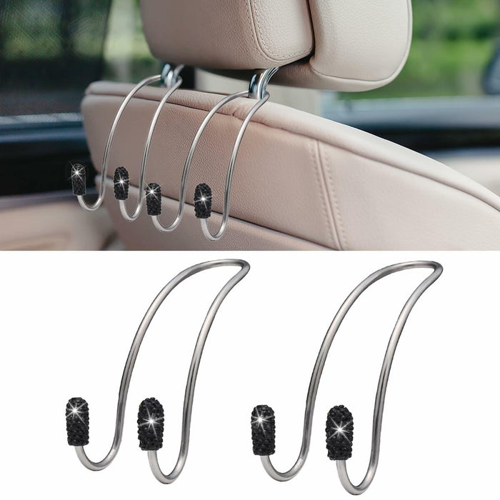 LAINLOY 2PCS Pink Stainless Steel Car Headrest Hook Hangers Organizer by Deal US