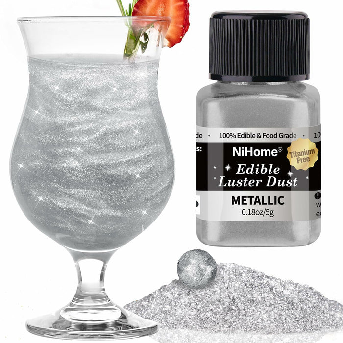 NiHome Edible Food-Grade Glitter Powder 5g Metallic Vegan Allergen-Free by Deal US