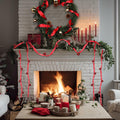 Jutom 2 Pack 6 Yards Burlap Christmas Garland with Jingle Bells Red Black by Deal US