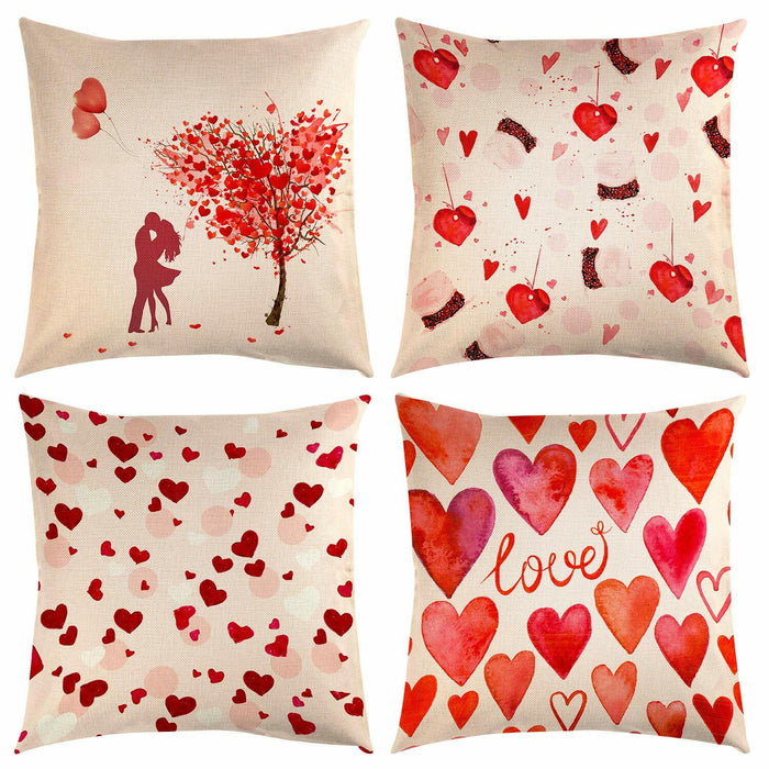 TUPARKA Valentine's Day Throw Pillow Covers 18x18 Inch 4 Pack by Deal US