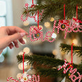 Langley 6 PCS 2024 Christmas Polymer Clay Hanging Ornaments Xmas Tree by Deal US