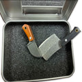 KOWAKA Mini Pocket Knives Set 2 Damascus Pattern Tiny Knife with Sheath by Deal US