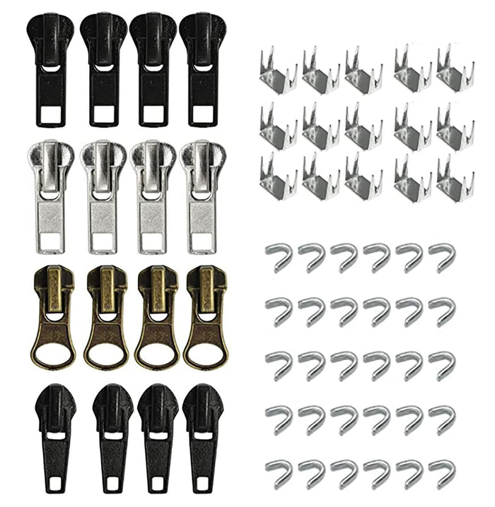 YAFIYGI 12PCS Zipper Replacement Kit Metal Plastic Nylon Coil Repair by Deal US