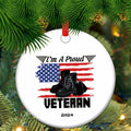 Veteran 2024 Military Ornament with US Flag Proud Army Veteran by Deal US