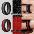 Men’s Silicone Wedding Rings 8.7mm Wide 2mm Thick Size 10.5-11 Variety Pack by Deal US