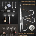 TocTen Adhesive Hooks 12 Pack Heavy Duty Clear Waterproof 30lb Max Load by Deal US