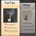 TocTen Adhesive Hooks 12 Pack Heavy Duty Clear Waterproof 30lb Max Load by Deal US