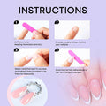RUOKEXIN Almond Medium Pink Press On Nails Silver Glitter White Tips 24pcs by Deal US