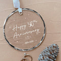 50th Anniversary Glass Wedding Ornament Keepsake Gift for Couple 3 Inch by Deal US
