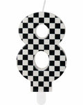 Racing Car Number 8 Birthday Candle Topper Checkered Cake Decor for Kids by Deal US
