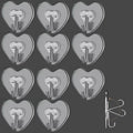 TocTen Adhesive Hooks 12 Pack Heavy Duty Clear Waterproof 30lb Max Load by Deal US