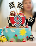 Racing Car Number 8 Birthday Candle Topper Checkered Cake Decor for Kids by Deal US