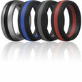 Men’s Silicone Wedding Rings 8.7mm Wide 2mm Thick Size 10.5-11 Variety Pack by Deal US