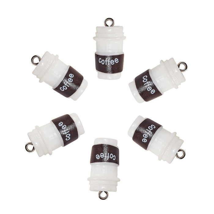 DanLingJewelry 20pcs Resin Coffee Cup Pendants with Loop for DIY Crafts by Deal US