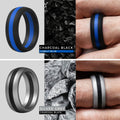 Men’s Silicone Wedding Rings 8.7mm Wide 2mm Thick Size 10.5-11 Variety Pack by Deal US