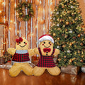 ATTBEA 2FT Pre-lit Gingerbread Man Yard Decoration Set of 2 Warm White LEDs by Deal US