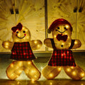 ATTBEA 2FT Pre-lit Gingerbread Man Yard Decoration Set of 2 Warm White LEDs by Deal US