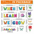 71pcs Classroom Spring Bulletin Board Floral Cutout Decorations by Deal US