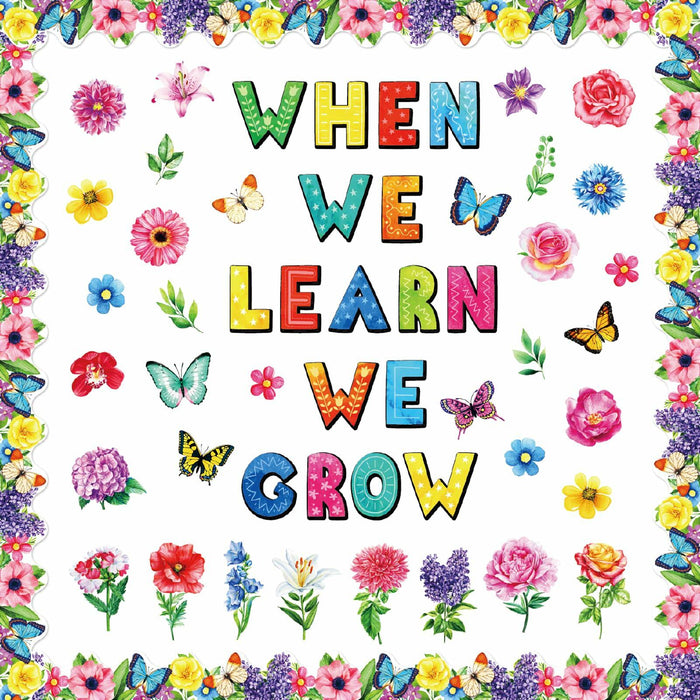 71pcs Classroom Spring Bulletin Board Floral Cutout Decorations by Deal US