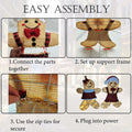 ATTBEA 2FT Pre-lit Gingerbread Man Yard Decoration Set of 2 Warm White LEDs by Deal US