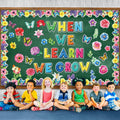 71pcs Classroom Spring Bulletin Board Floral Cutout Decorations by Deal US