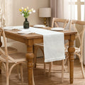 LUOYEHK Boho Table Runner With Fringe 12x108 Inch White Farmhouse Rustic by Deal US
