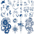 Aresvns Semi-Permanent Waterproof Temporary Tattoo Dark Blue Long-Lasting by Deal US