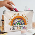 QGFM Teacher Makeup Bag Rainbow Cosmetic Purse Multicolor Travel Pouch by Deal US