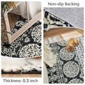 jinchan Boho Area Rug 4x6 Machine Loomed Vintage Floral Black White by Deal US