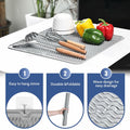 Silicone Dish Drying Mat Heat-Resistant Non-Slip Grey 15.7x17.7 Inch by Deal US