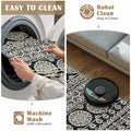 jinchan Boho Area Rug 4x6 Machine Loomed Vintage Floral Black White by Deal US