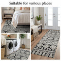 jinchan Boho Area Rug 4x6 Machine Loomed Vintage Floral Black White by Deal US
