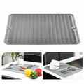 Silicone Dish Drying Mat Heat-Resistant Non-Slip Grey 15.7x17.7 Inch by Deal US