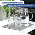 Silicone Dish Drying Mat Heat-Resistant Non-Slip Grey 15.7x17.7 Inch by Deal US
