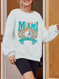 FASHGL Miami Football Sweatshirt Women Oversize Long Sleeve Light Grey XXL by Deal US