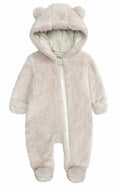Baby Hooded Fleece Jumpsuit Snowsuit Bear Ears Warm 6-9 Months by Deal US