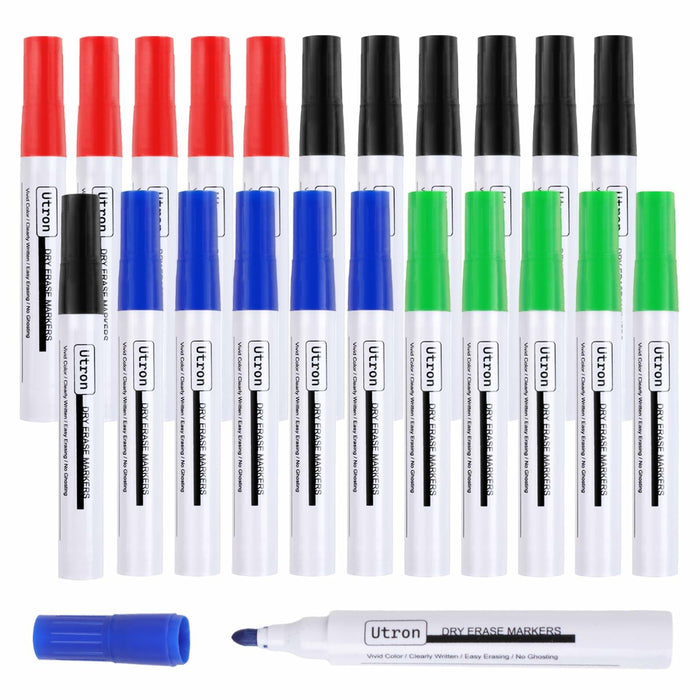 Utron Dry Erase Markers 22 Pack 4 Colors Whiteboard Markers School Office by Deal US