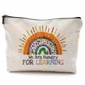 QGFM Teacher Makeup Bag Rainbow Cosmetic Purse Multicolor Travel Pouch by Deal US