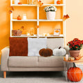 Beeveer 4 Pcs Pumpkin Throw Pillows 18x18in Brown White Sofa Cushion Covers by Deal US