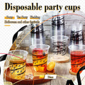 Skyley 100 Pcs 16 oz Black Rimmed Swirl Plastic Cups Disposable Party by Deal US