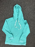 Women Hooded Distressed Sweatshirt Drawstring Kangaroo Pocket Greyblue Size M by Deal US