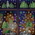 134 PCS Christmas Window Stickers Buffalo Plaid Truck Snowflake Black White by Deal US