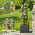 GOTRUTH Obelisk Trellis with Planter Boxes 63" Rustproof Outdoor Plant Support by Deal US
